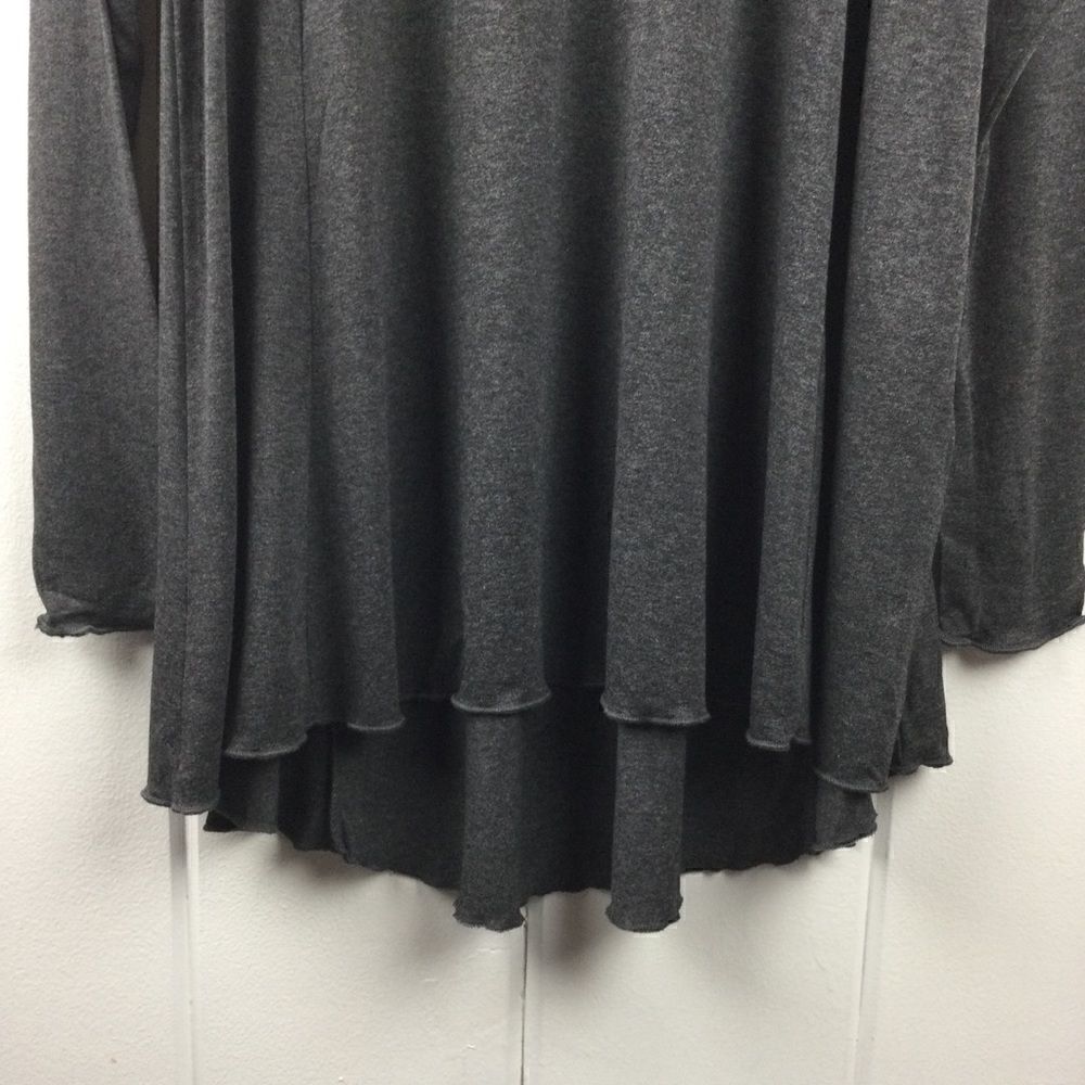 Zara Collection Gray Long Sleeve High Low Top M - Picture 9 of 16